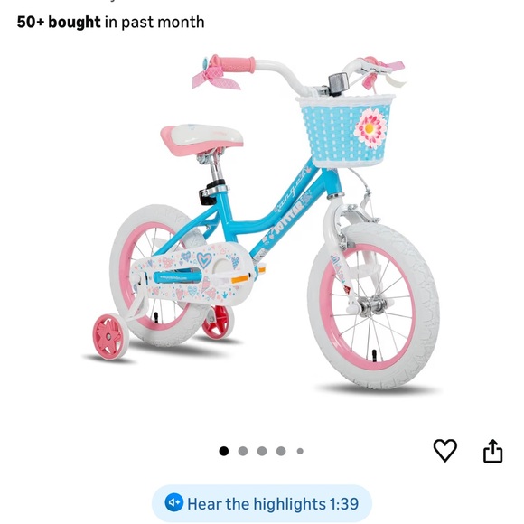 Kids Blue and Pink Bicycle with BasketLOCAL PICK UP ONLY - BUYER MUST PICK UP